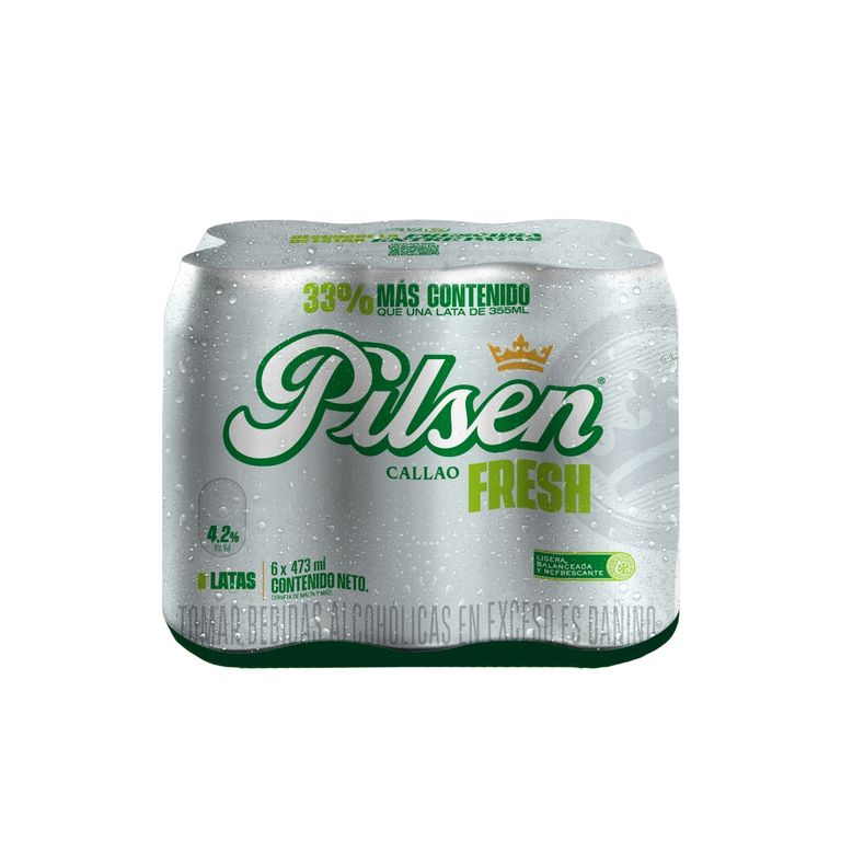 Cerveza Pilsen Fresh Sixpack Lata 473 mL