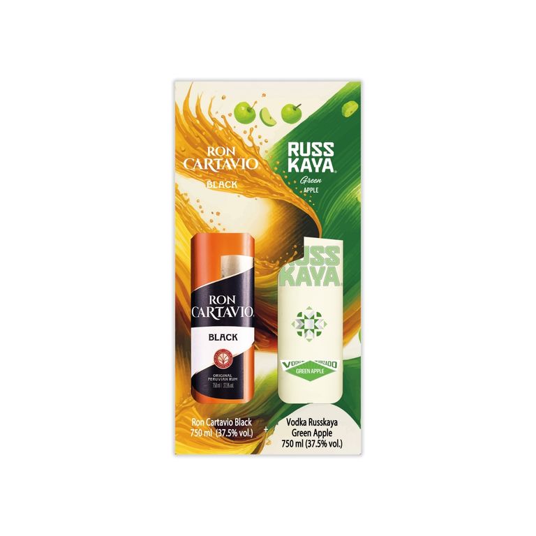 Pack Vodka Russkaya Green 750 mL + Ron Cartavio Black 750 mL