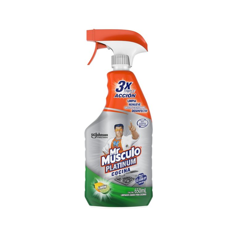 Limpiador Mr Músculo Platinum Limón con Gatillo Envase 650 mL