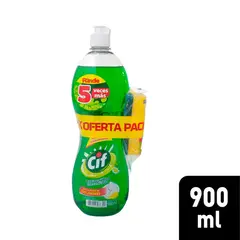 CIF - Pack Lavavajilla Cif Botella 900 mL + Esponja