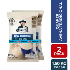 QUAKER - Avena Tradicional Quaker Pack 2 Bolsas 750 g