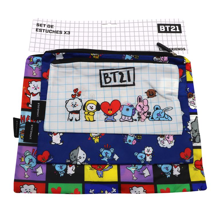 Set de Estuches BT21 x3 Unidades