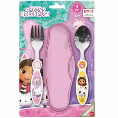 STOR - Cubiertos Stor Metálicos Gabby Dollhouse 2 Piezas