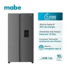 MABE - Refrigeradora Side by Side TecInverter 436 L Inox Mabe MSD480LMRSS0