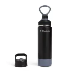 TENAYA - Botella Tenaya Acero Doble Tapa Negro 710mL