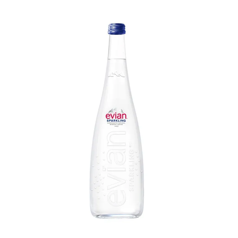 Agua con Gas Evian Botella 750 mL