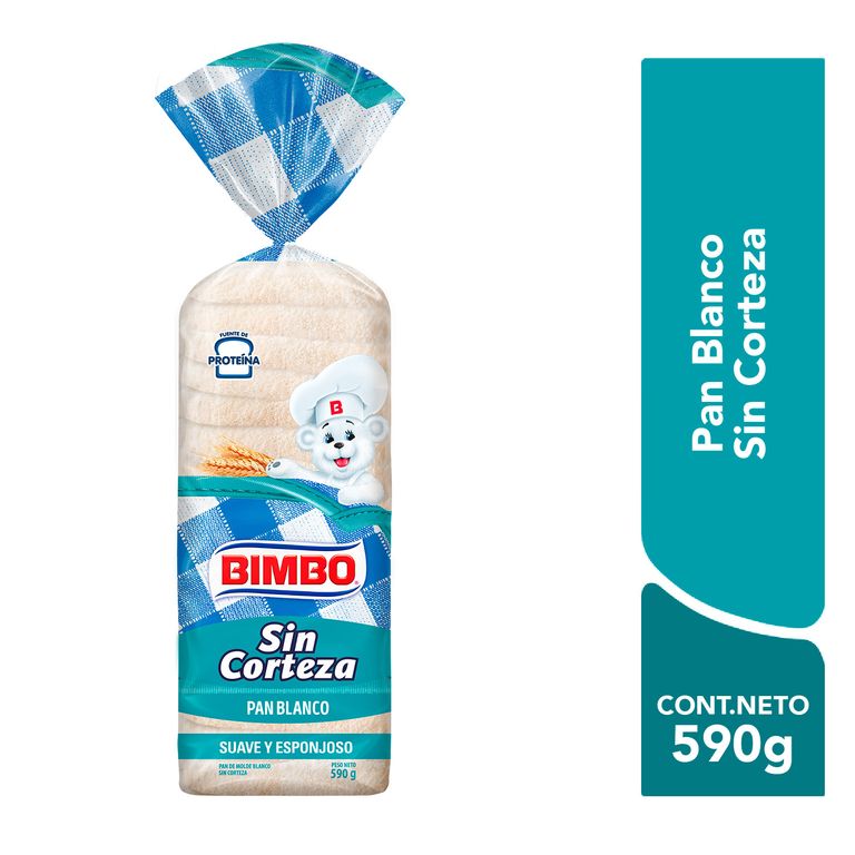Pan Blanco sin Corteza Bimbo Bolsa 590 g