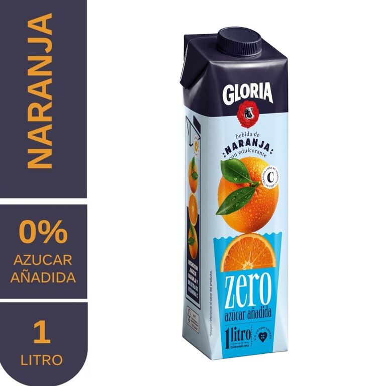 Bebida Gloria Zero Naranja Caja 1 L