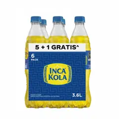 INCA KOLA - Bebida Gaseosa Inca Kola Original Sixpack Botella 600 mL