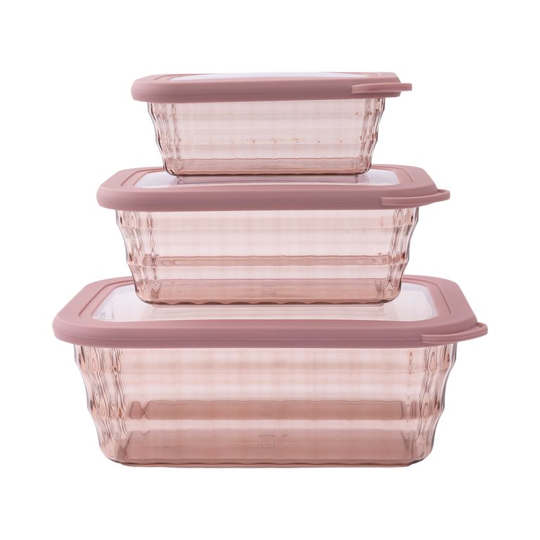 Setx3 Contenedores Rectangular Xime Rosa