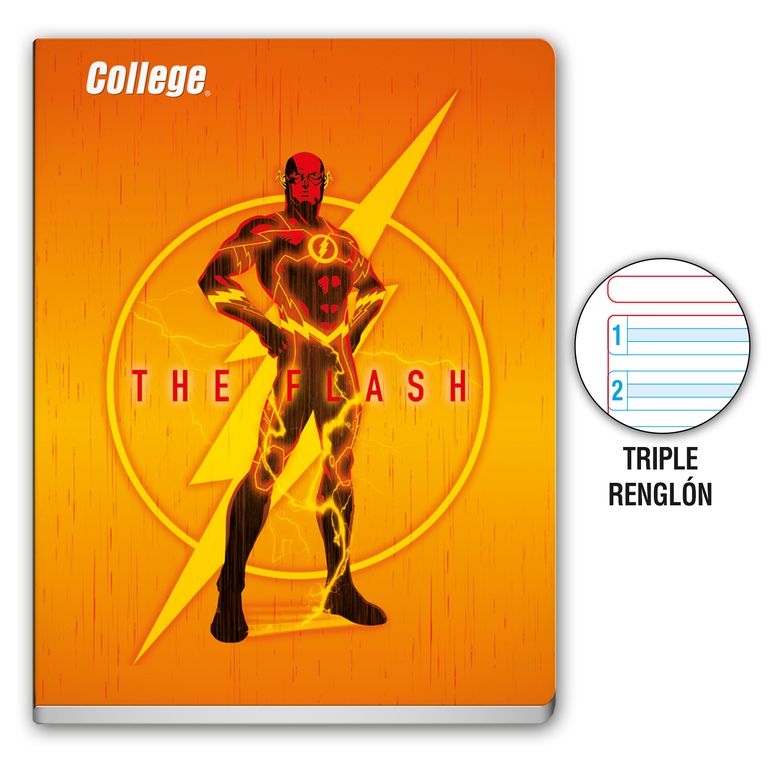 Cuaderno Deluxe  Tres Renglones CSC DC Comics 80 Hojas