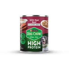 DOG CHOW - Alimento Húmedo Perro Sabor Carne Dog Chow High Protein Lata 368 g