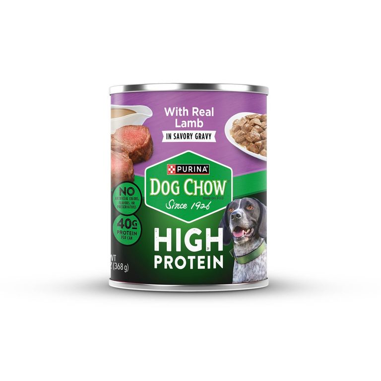 Alimento Húmedo Perro Sabor Cordero Dog Chow High Protein Lata 368 g