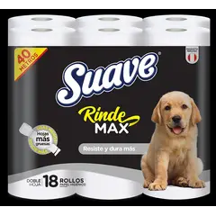 SUAVE - Papel Higiénico Suave RindeMax 40 Metros Empaque 18 Und
