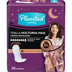 PLENITUD - Toallas Higiénicas Nocturna Maxi Plenitud Femme Empaque 20 Und