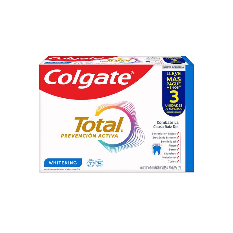 Crema Dental Total Whitening Colgate Pack 3 Und