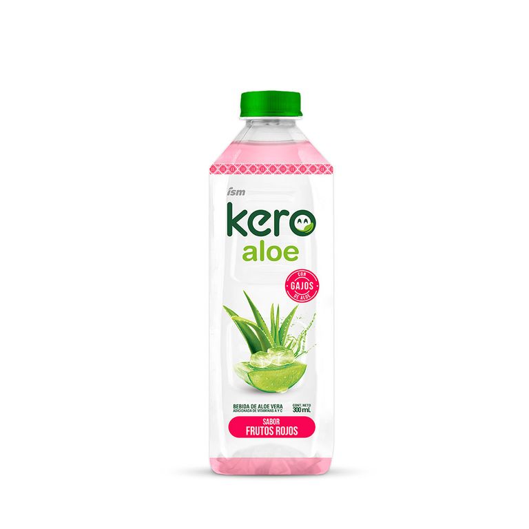 Bebida de Aloe Kero Frutos Rojos Botella 300 mL
