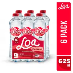 LOA - Bebida Loa Sabor Manzana Sixpack Botella 625 mL