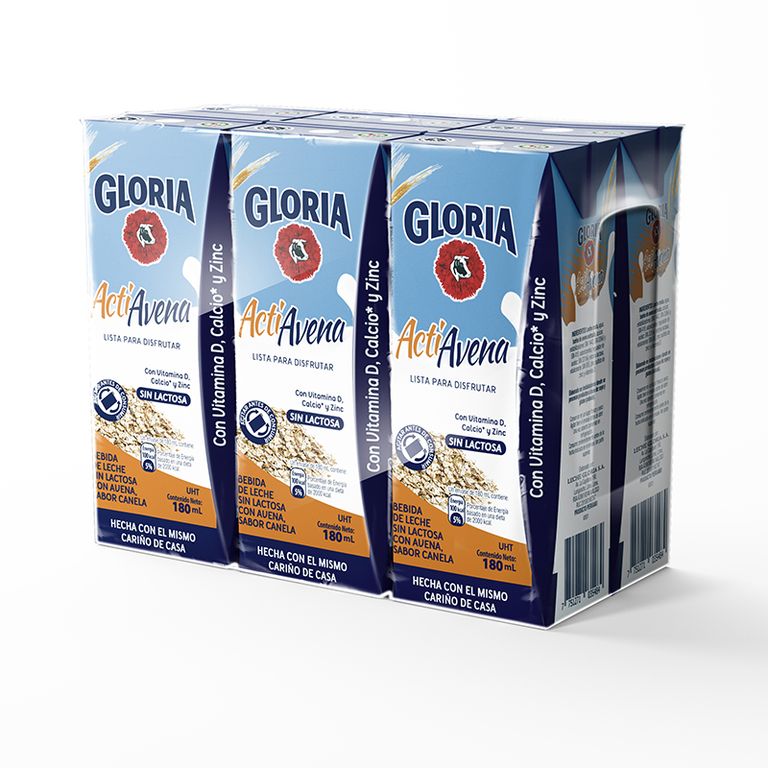Bebida UHT ActiAvena Gloria Sixpack Caja 180 mL