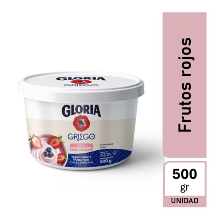 Yogurt Gloria Griego Frutos Rojos Pote 500 g