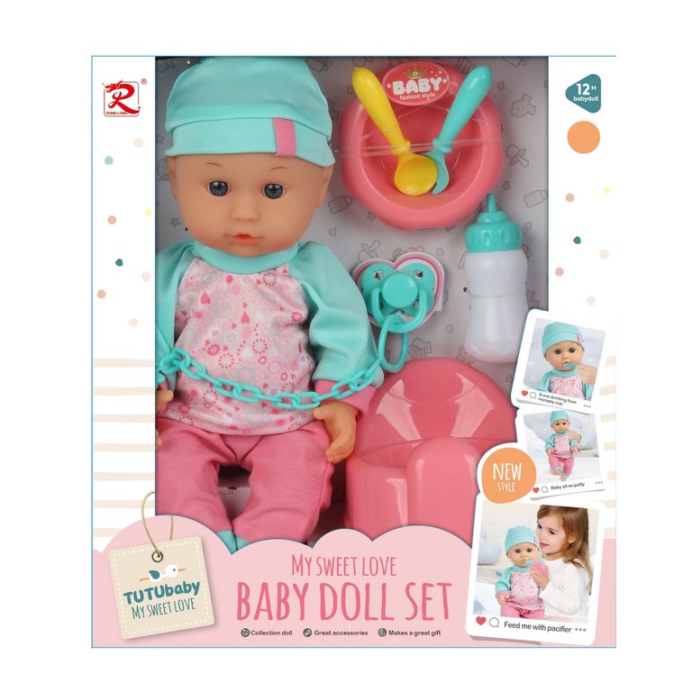 Muñeca 30 cm Chupón y Biberón