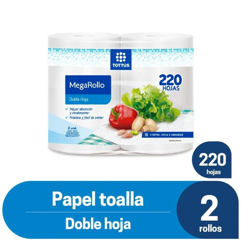 Papel Toalla Megarollo Tottus Pack 2 Und
