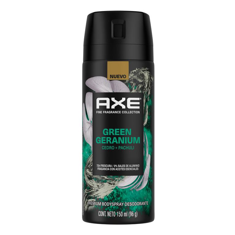 Desodorante en Spray Green Geranium Axe Envase 150 mL