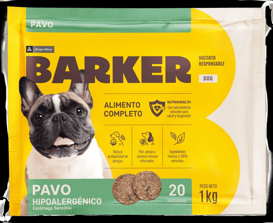 Hamburguesas para Perro Sabor Pavo Barker Bolsa 1 Kg