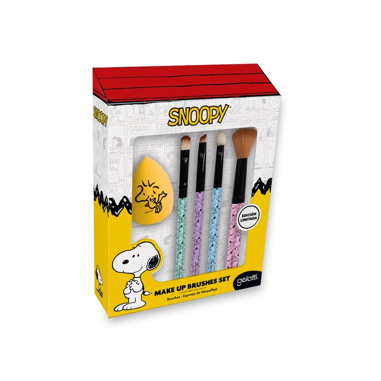 Set de Brochas de Maquillaje con Blender Snoopy