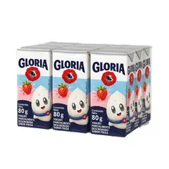 GLORIA - Yogurt para Niños Gloria Fresa Sixpack Caja 80 g