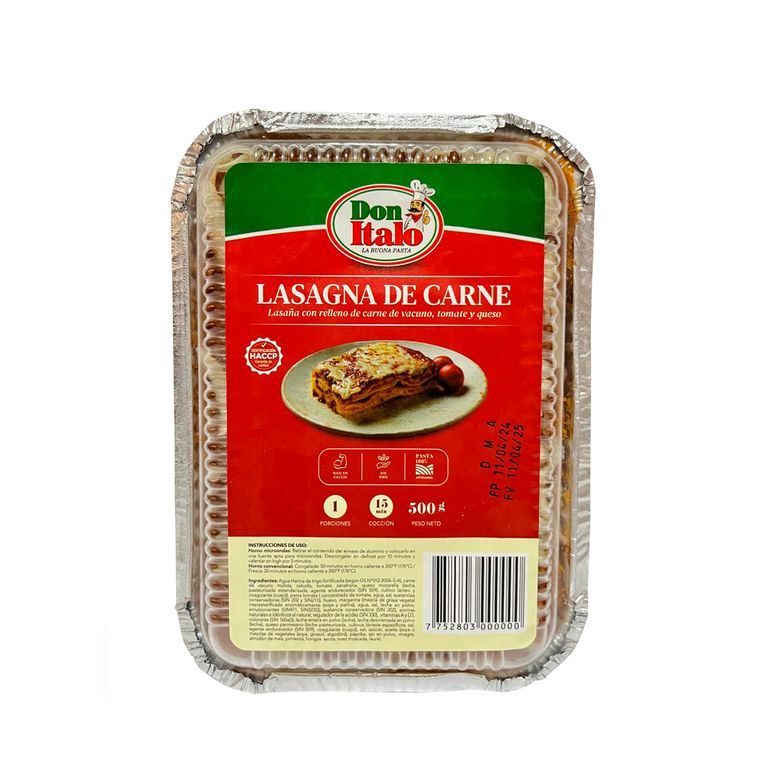 Lasana de Carne Don Italo Empaque 500 g