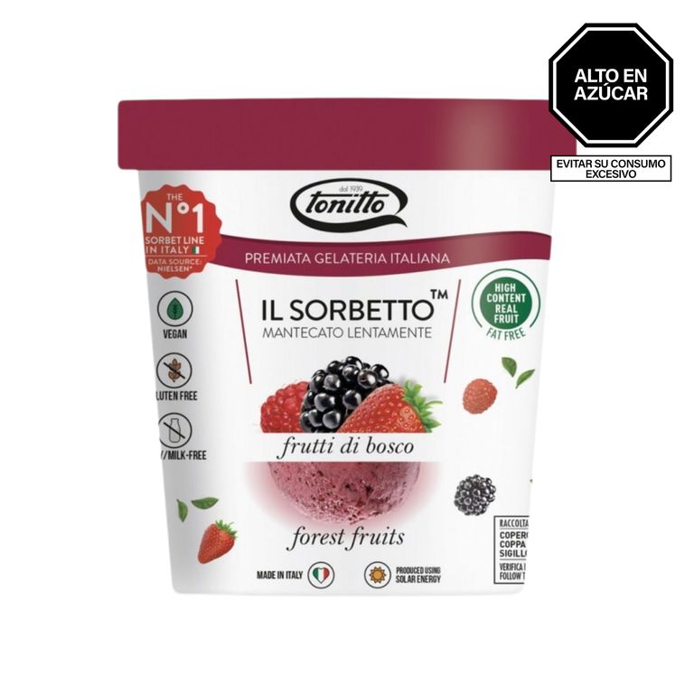 Helado Tonitto Il Sorbetto Sabor a Frutos del Bosque Pote 500 mL