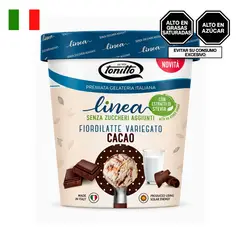 TONITTO - Helado Línea Stevia Tonitto Fiordilatte con Cacao Pote 500 mL