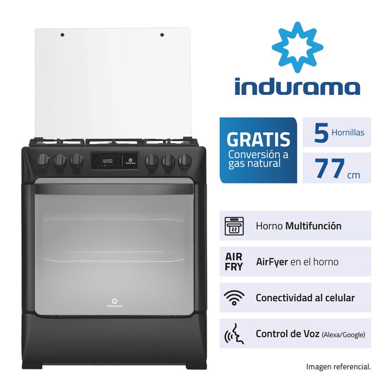 COCINA 30 5H SMART NEGRA CON AIR FRY