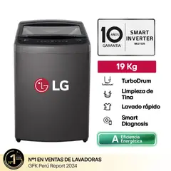 LG - Lavadora WT19BVTB 19 Kg Turbodrum Carga Superior Negro Claro LG