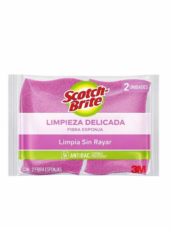 Esponja Cero Rayas Rosa Scotch-Brite Pack 2 Und