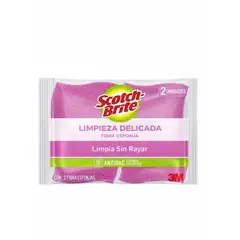 SCOTCH BRITE - Esponja Cero Rayas Rosa Scotch-Brite Pack 2 Und