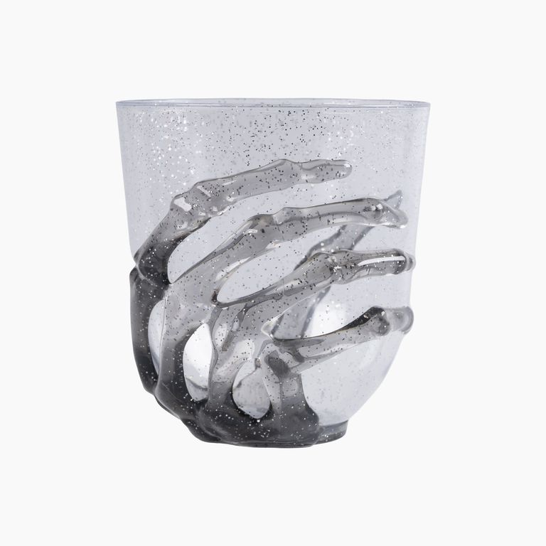 Vaso Plástico Mano Tenebrosa Gris Halloween 420 mL