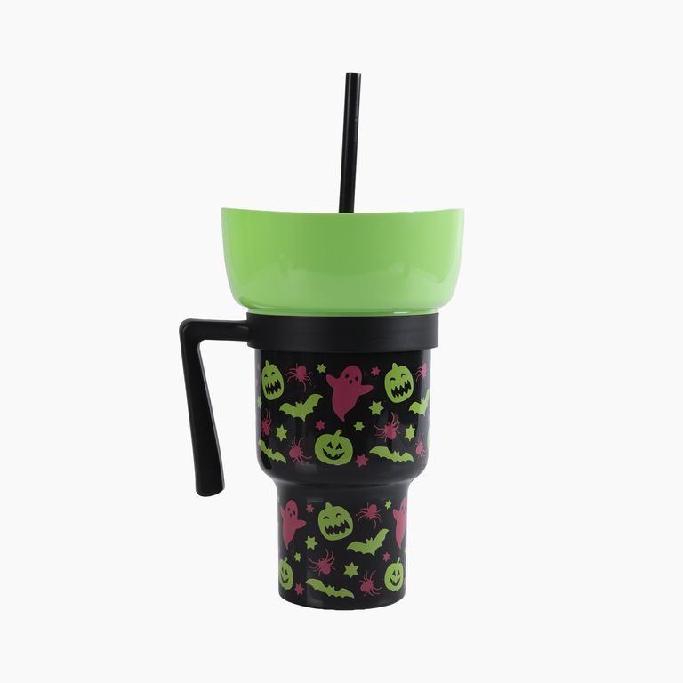 Taza Mug 900 mL con Bowl 200 mL Plástico Negro con Verde Halloween