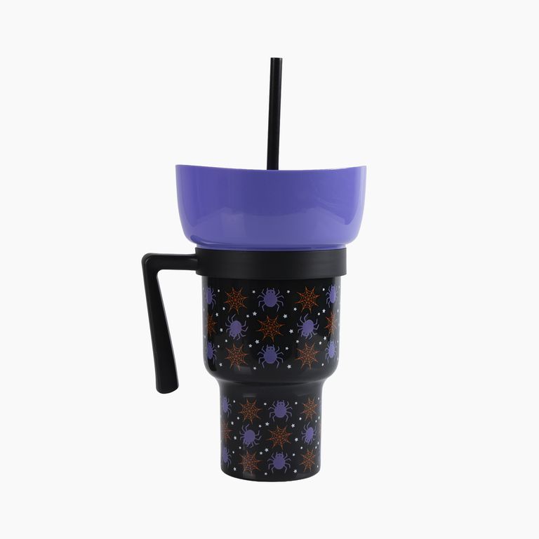 Taza Mug 900 mL con Bowl 200 mL Plástico Negro con Lila Halloween