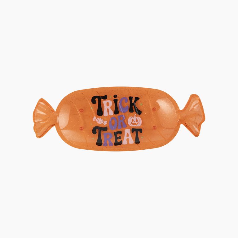 Fuente Caramelo Plástico Halloween Naranja 35 Cm