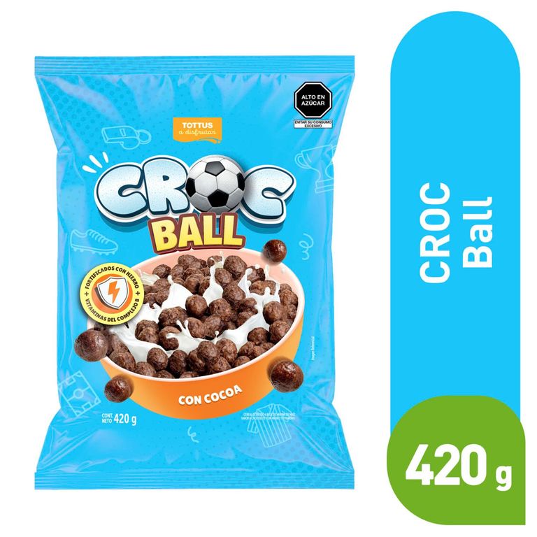 Cereal Croc Ball Tottus Cocoa Bolsa 420 g