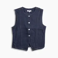 REDWOOD - Top Chaleco Jean Corto Mujer Redwood