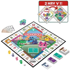 HASBRO GAMES - Monopoly Junior Square 2 en 1