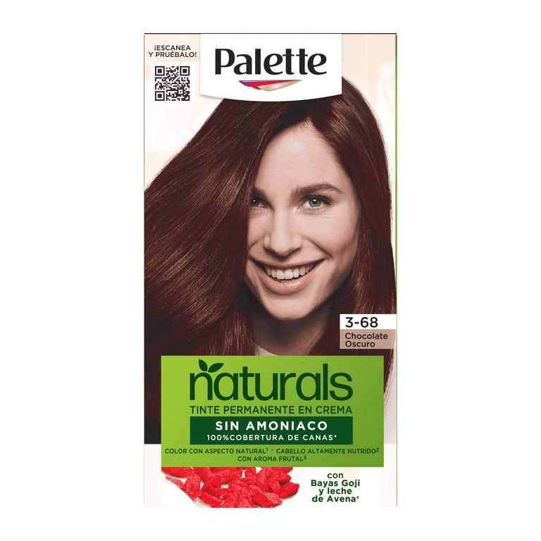 Tinte Palette Naturals Sin Amoniaco 3-68 Chocolate Oscuro