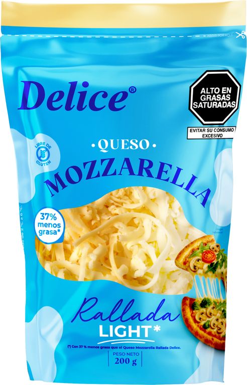 Queso Mozzarella Rallado Light Delice Doypack 200 g