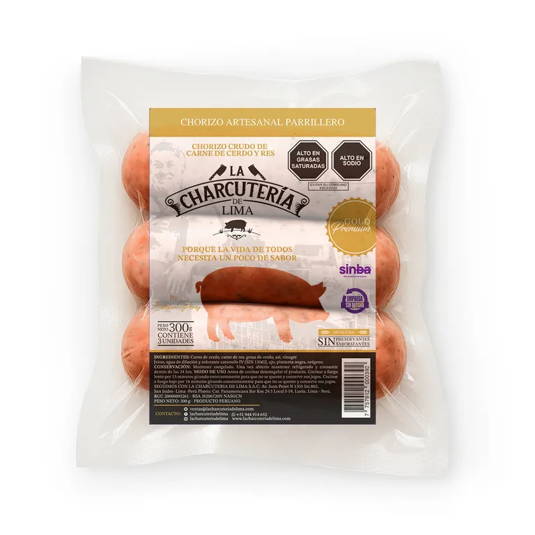 Chorizo Parrillero Congelado CDL Empaque 300 g