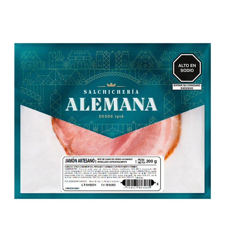 Jamón Artesano Tipo Salchicha Alemana Empaque 200 g