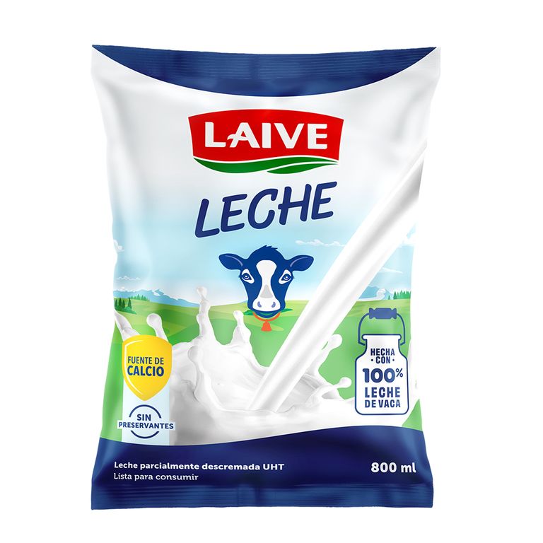Leche Parcialmente Descremada Laive Bolsa 800 mL