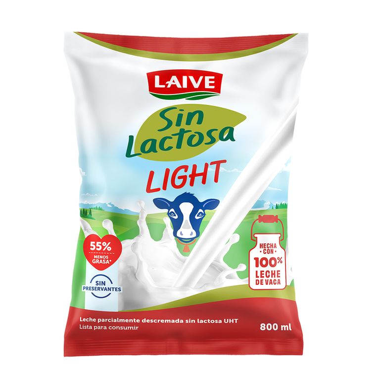 Leche Light Sin Lactosa Laive Bolsa 800 mL